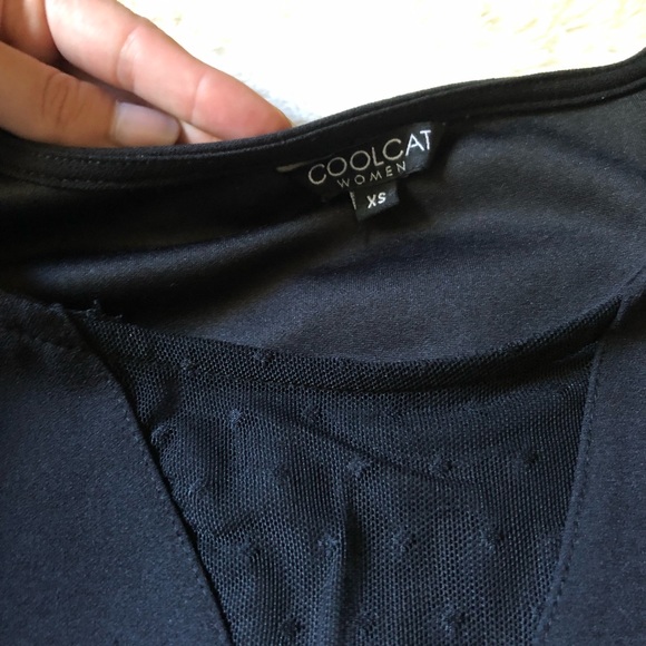 Sexy Black Top With Mesh Sleeves - Picture 3 of 3